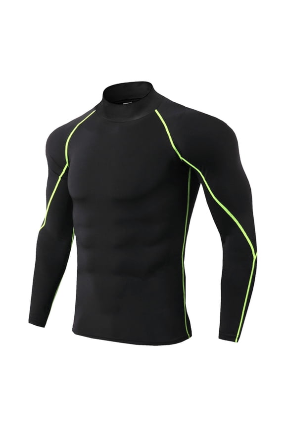Men's Breathable Sports Base Layer Top - Long Sleeve, Quick-Drying, Slim Fit for Fitness & Winter Wear