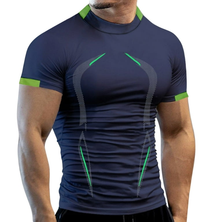 Men's Breathable Sports Top Shirt Tight Fitting Short Sleeved