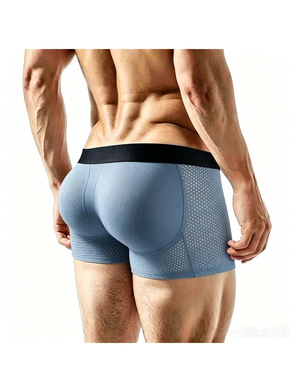 Men's Breathable Stretchy Comfortable Butt Lifter Booty Push Up Buttock Hip Enhancer Body Shaper Boxer Briefs Shorts Underpants
