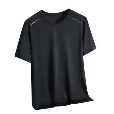 Men's Breathable T-Shirts Solid Moisture Wicking Short Sleeve Tops Lightweight Relaxed Fitted Gym Running Tee Shirts