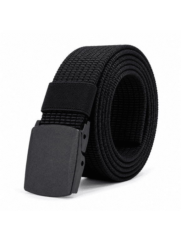 Men's Breathable Work Belt with Automatic Plastic Buckle - No Holes, Cut-to-Fit, 130cm Length, Lightweight & Quick-Dry Outdoor Belt, Perfect Gift for Men