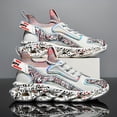 thumbnail image 1 of Men's Breathable Woven Middle Top Blade Type Shoes - Trendy Iridescent Graffiti Style - For Outdoor Workout, Traveling - Suitable for Men - Lightweight & Comfortable, 1 of 9