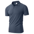 thumbnail image 1 of Men's Breeze Polo Shirt Ice Silk Wearbreeze Shirts Breathable Collared Short Sleeve Top for Casual, Golf and Business Casual Wear Navy Xl, 1 of 5