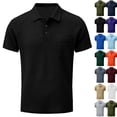 thumbnail image 1 of Men's Breeze Polo Shirts Beer Belly Breeze Short Sleeve Wear Collared Textured Shirt Stretchy Quick Dry Casual Golf,Black,L, 1 of 6