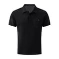 thumbnail image 1 of Men's Breeze Polo Shirts Beer Belly Breeze Short Sleeve Wear Collared Textured Shirt Stretchy Quick Dry Casual Golf for Outdoor Daily Black L, 1 of 5