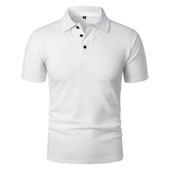 Men's Breeze Polo Shirts Beer Belly Breeze Short Sleeve Wear Collared Textured Shirt Stretchy Quick Dry Golf Mens Button Up Shirts