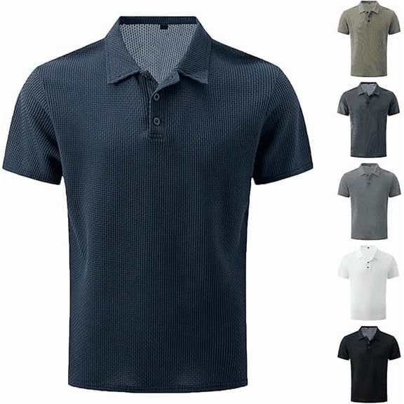 Men‘s Breeze Polo Shirts – Beer Belly Bubble Golf Shirts for Men, Quick Dry Stretchy Textured Knit, Short Sleeve Casual Collared, Breeze Mens Polo Shirts