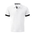 thumbnail image 1 of Men's Breeze Polo Shirts Breeze Short Sleeve Wear Collared Textured Shirt Stretchy Quick Dry Beer Belly for Work Outdoor White M, 1 of 5