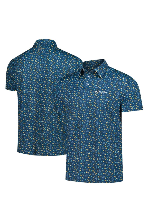 Men's-Breezy Golf Navy THE PLAYERS One Splash Please Polo