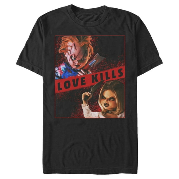 Men's Bride of Chucky Love Kills  Graphic Tee Black 5X Large
