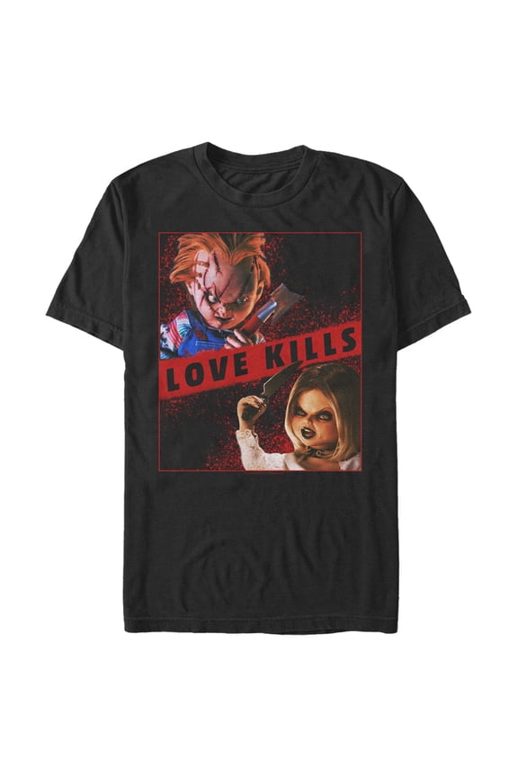 Men's Bride of Chucky Love Kills Graphic Tee Black X Large