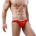 thumbnail image 1 of Men\\\'s Brief Cut Low Rise Bikini Brief Swimming Trunks Swim Brief Beach Wear Stretch Breathable Shorts Underwear Men Red, 1 of 9