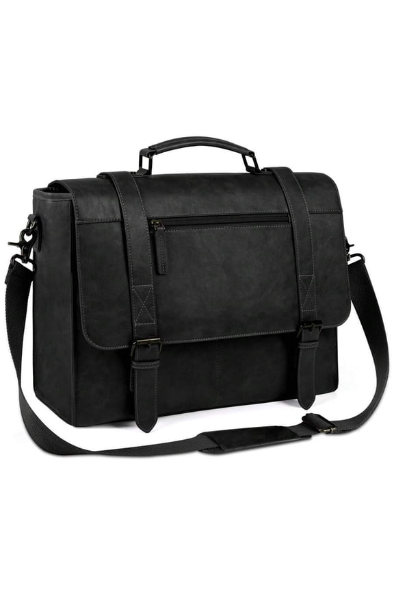 Men's Briefcase 15.6 Inch, Vintage, PU Leather Laptop Briefcase, Waterproof Messenger Bag, Men's Briefcase, Men's Portfolio