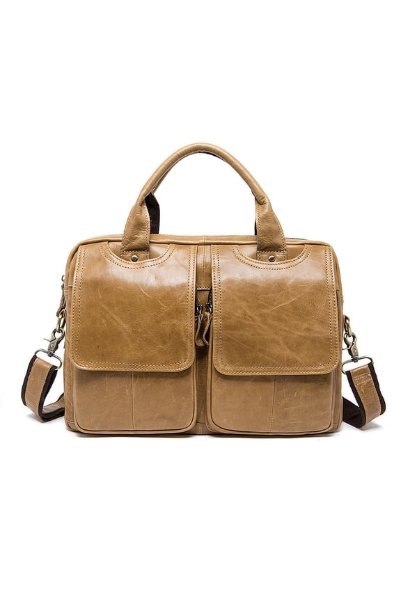 Men's Briefcases Bags Men's Genuine Leather Laptop Bag Messenger Bag Men Leather office Bags for Men Document Bag Business Handbag