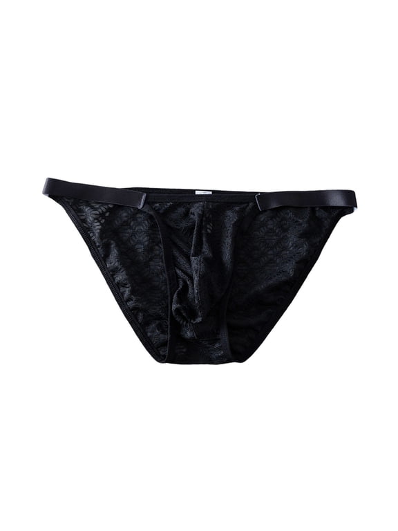 Men's Briefs Bulge Pouch Low Waist Underwear Comfortable Breathable Underpants for Everyday Wear Black XL