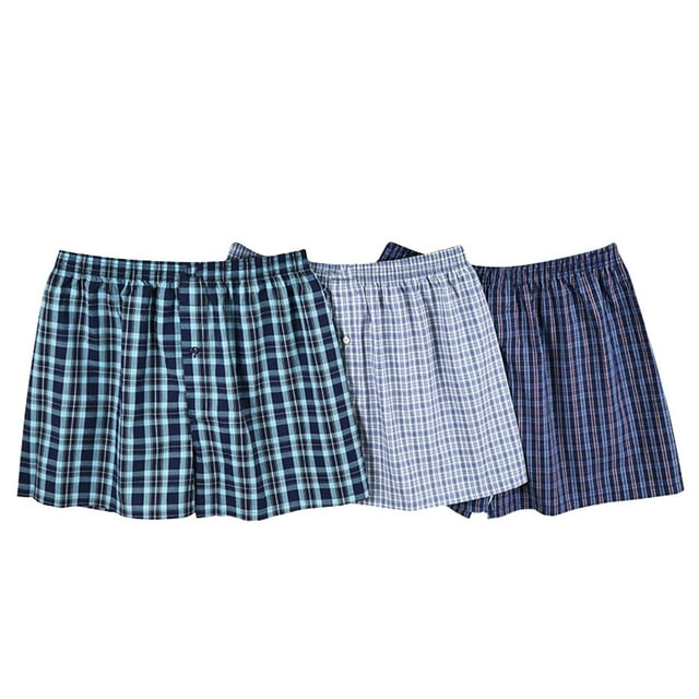 Men's Briefs Cotton Plaid Pritned Short Pants Summer Cotton Breathable ...