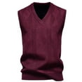 thumbnail image 1 of Men's British Style Solid Color Vests V Neck Sleeveless Slim Fit Knit Pullover Elastic Sweater Tank Top, 1 of 4
