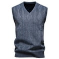thumbnail image 1 of Men's British Style Solid Color Vests V Neck Sleeveless Slim Fit Knit Pullover Elastic Sweater Tank Top, 1 of 4
