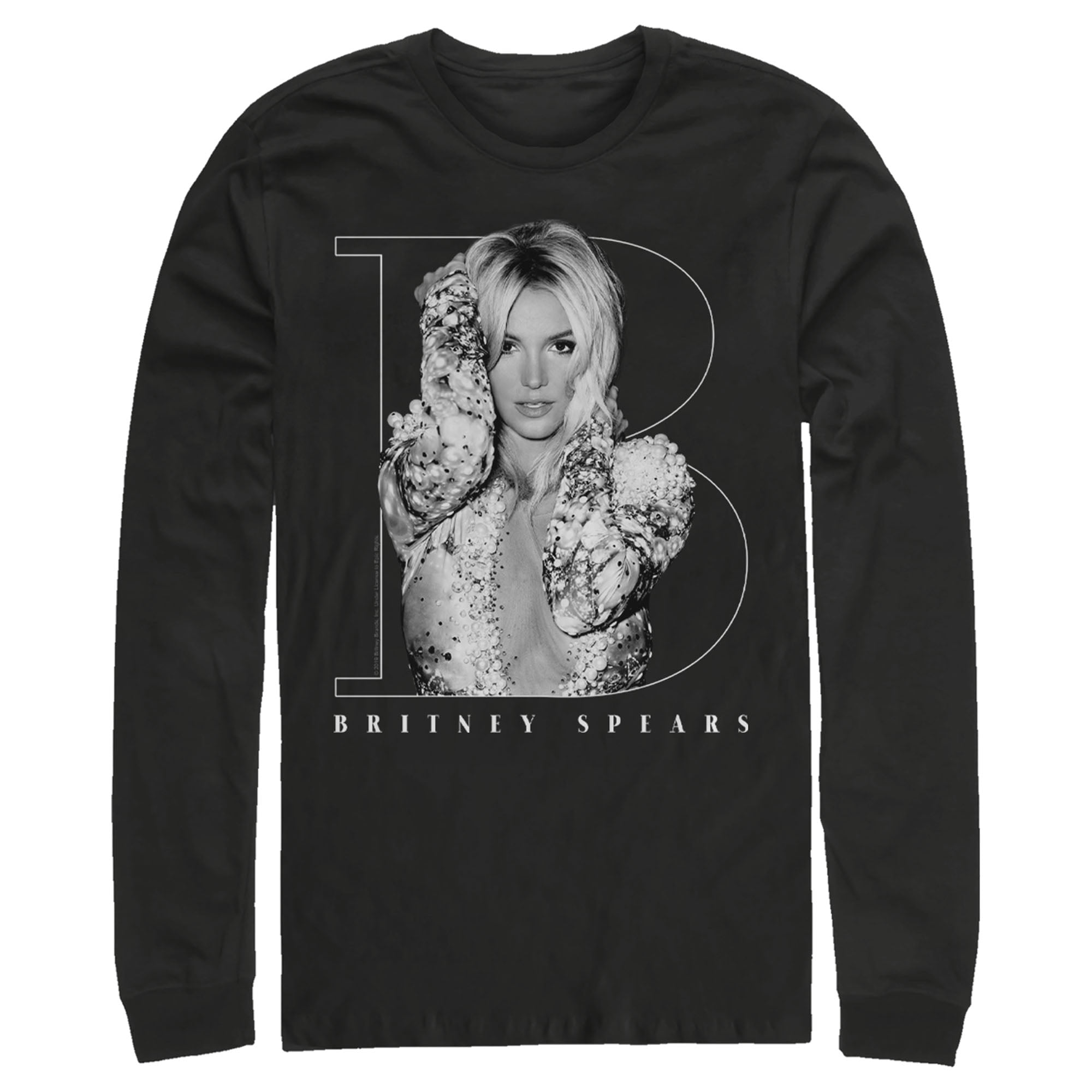 Men's Britney Spears Pop Star Frame Long Sleeve Shirt Black Large