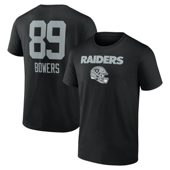 Men's Brock Bowers Black Las Vegas Raiders Name & Number Team Wordmark T-Shirt