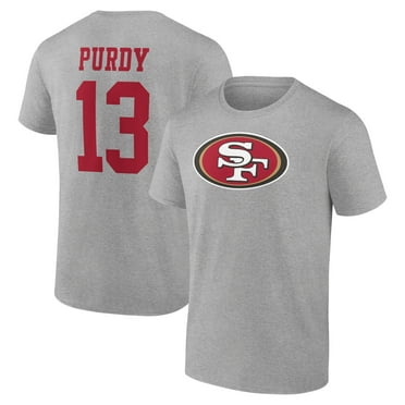 Men's Brock Purdy Gray San Francisco 49ers Icon Player Name & Number T-Shirt