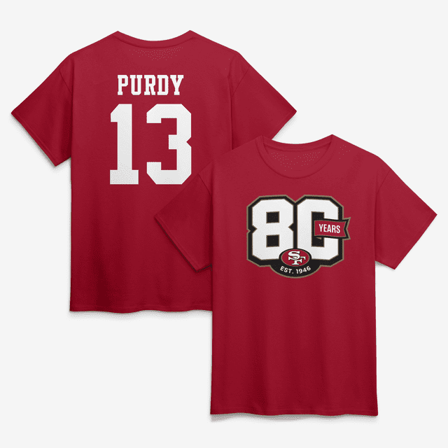 Men's Brock Purdy Scarlet San Francisco 49ers 80th Anniversary Player ...