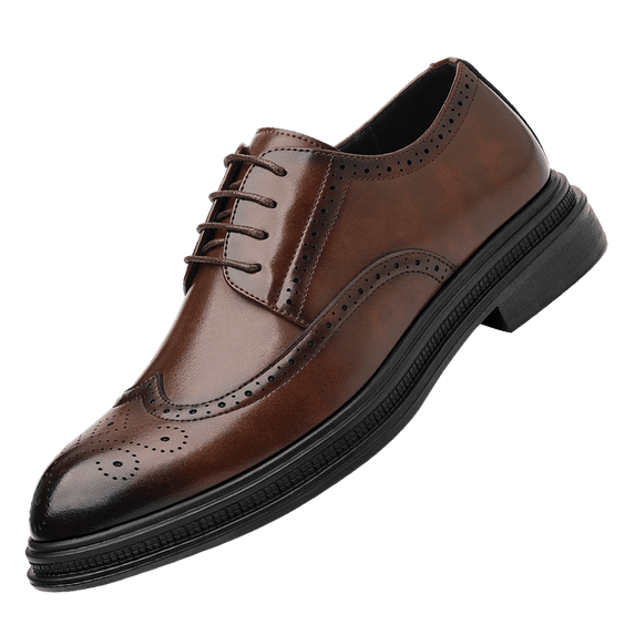 Men's Brogue Oxford Dress Shoes, Classic Lace‑up Formal Footwear with ...