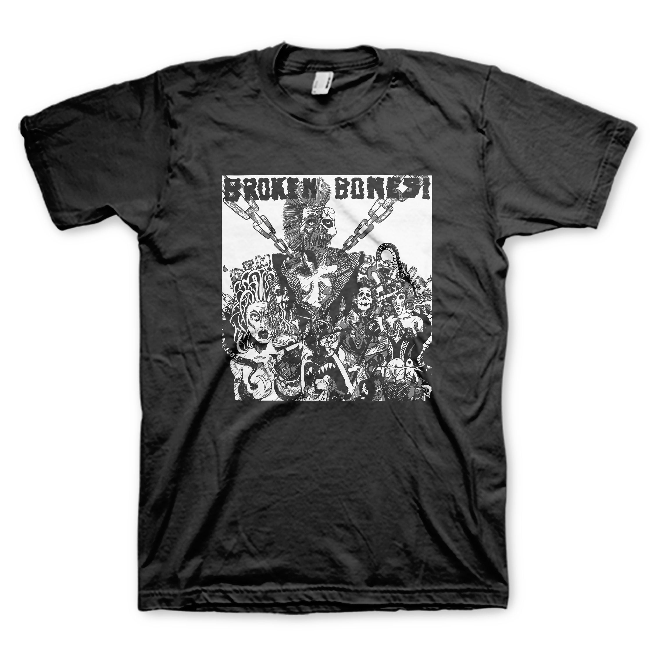 Men's Broken Bones Dem Bones Tee T-shirt Medium Black
