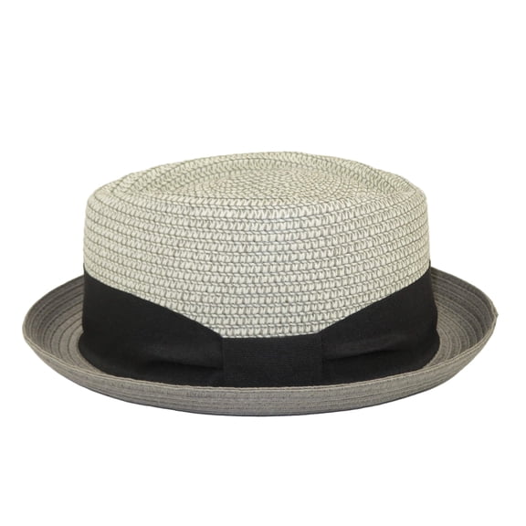Men's Broner Summer Hat Woven Straw Style TRIPLE CROWN 84-703 Grey