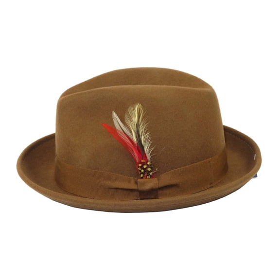 Men's Broner Wool Hat Classic Soft Fedora SCORSESE 73-782 Pecan Brown
