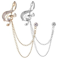 Men's Brooch, Music Note Chain brooch,Suit Pin Badge Hanging Chains Collar Brooches,Husband Boyfriend Valentine's Day Anniversary Birthday Gift