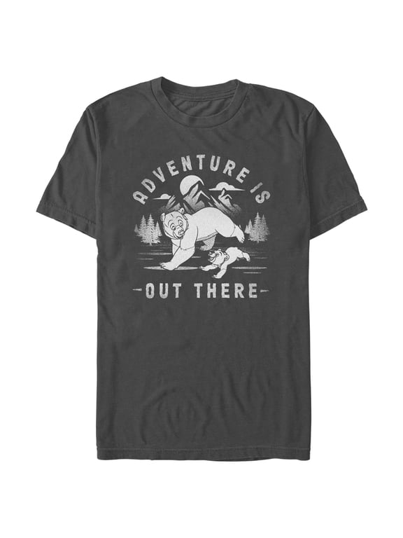 Men's Brother Bear Kenai and Koda Adventure Is Out There Graphic Tee Charcoal X Large