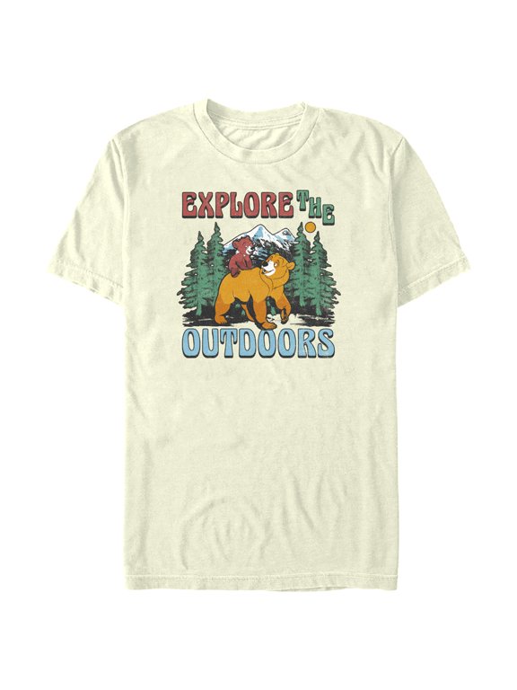 Men's Brother Bear Kenai and Koda Explore the Outdoors Graphic Tee Beige 3X Large