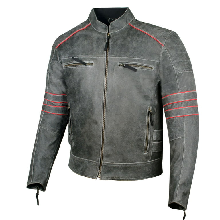 Mens Vintage Distressed Leather Jacket