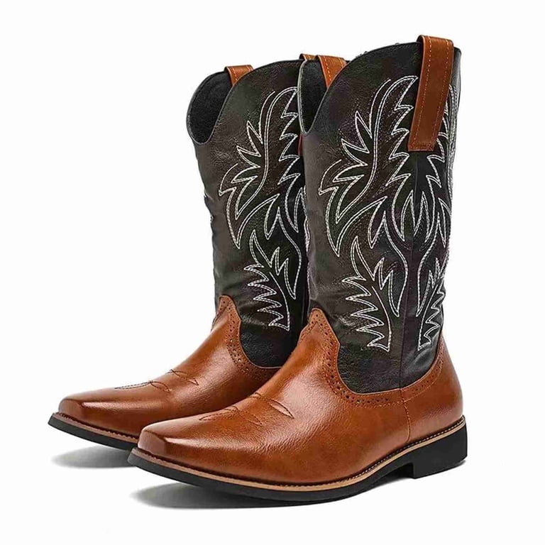 Men\'s Two-Tone Brown Patchwork Western Boots Horse Power by Anderson Bean Men main image 4
