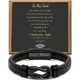 thumbnail image 1 of Men’s Brown Braided-leather  Bracelet, Stainless-steel “Love You Forever” Engraving,Gifts for Dad Husband Boyfriend Son Grandson Brother Nephew Uncle, 1 of 6