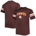 thumbnail image 1 of Men's Brown Cleveland Browns Big & Tall Arm Stripe T-Shirt, 1 of 3