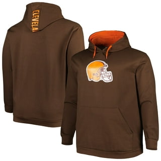 Women's New Era Brown Cleveland Browns Foil Sleeve Pullover Hoodie