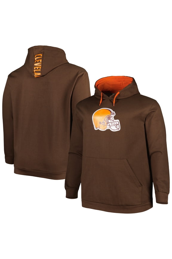 Men's Brown Cleveland Browns Big & Tall Logo Pullover Hoodie