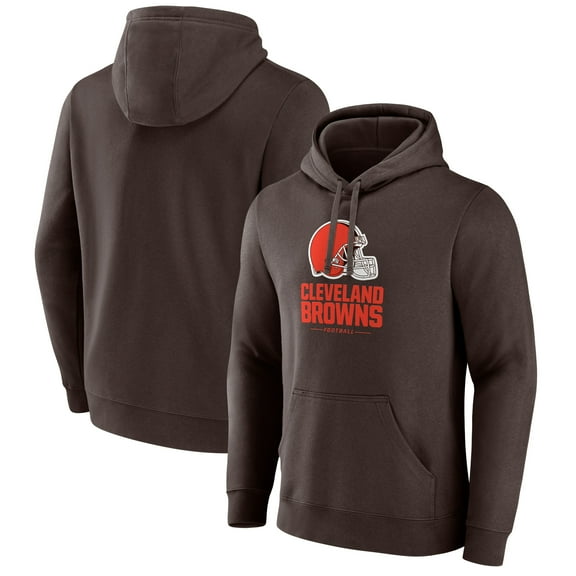 Men's Brown Cleveland Browns Team Lockup Pullover Hoodie