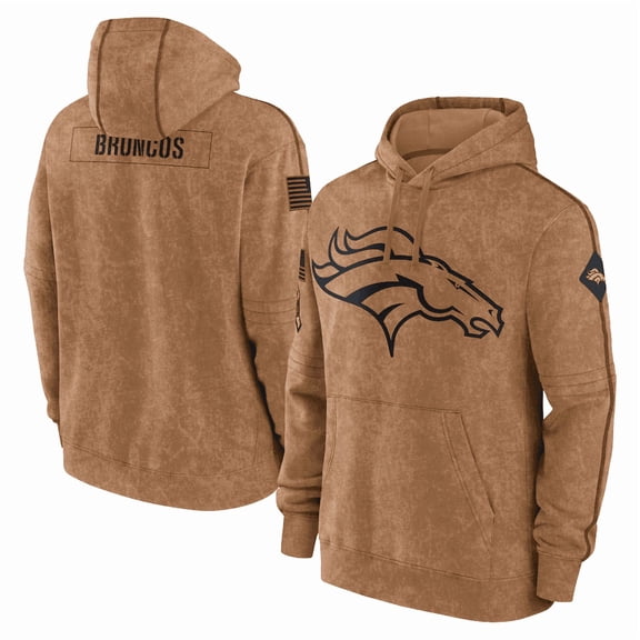 Men's Brown Denver 2023 Salute to Service Club Pullover Hoodie