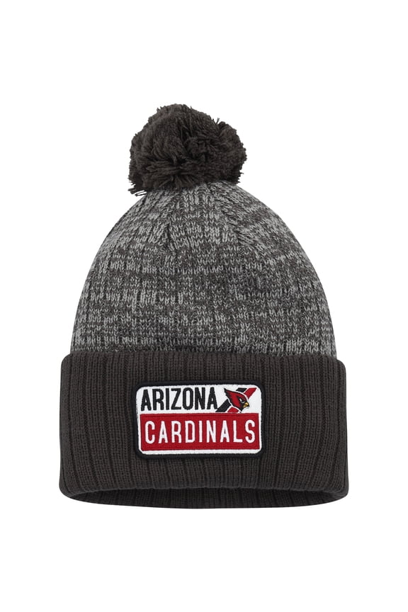Men's Brown/Gray Arizona Cardinals Mass Fitch Cuffed Knit Hat with Pom