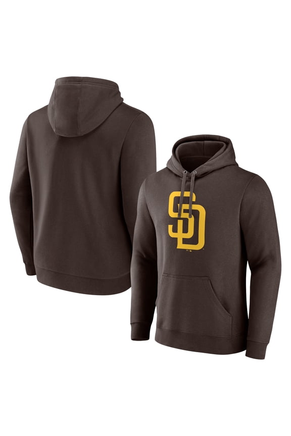 Men's Brown San Diego Padres Official Logo Fitted Pullover Hoodie