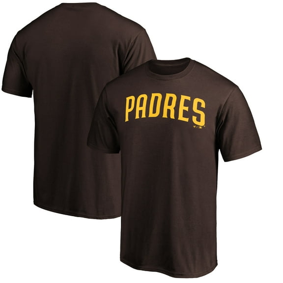 Men's Brown San Diego Padres Official Wordmark T-Shirt