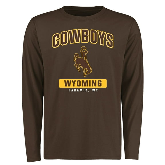 Men's Brown Wyoming Cowboys Campus Icon Long Sleeve T-Shirt