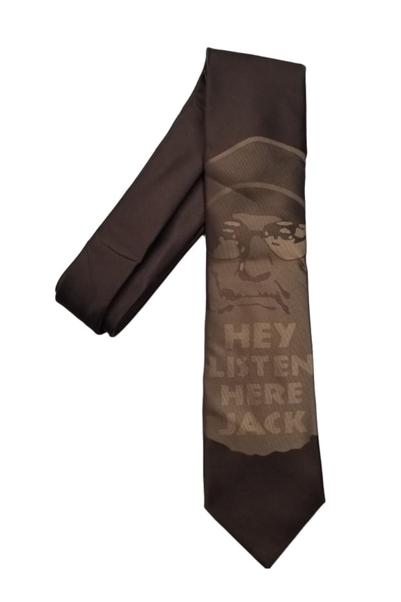 Men's Brown neck tie, Duck Dynasty Si Robertson "Hey Listen Here Jack" Necktie
