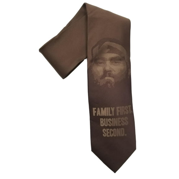 Men's Brown neck tie, Duck Dynasty Willie Robertson Family First Necktie