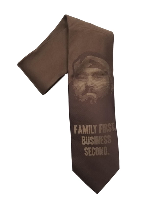 Men's Brown neck tie, Duck Dynasty Willie Robertson Family First Necktie