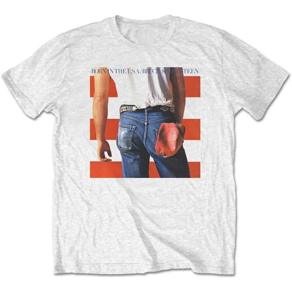 Men's Bruce Springsteen Back In The USA Slim Fit T-shirt Small White