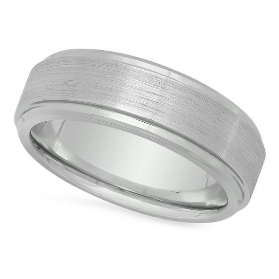 Men's Brushed Cobalt 7.9mm Comfort Fit Wedding Ring w/Polished Edges, Size 13